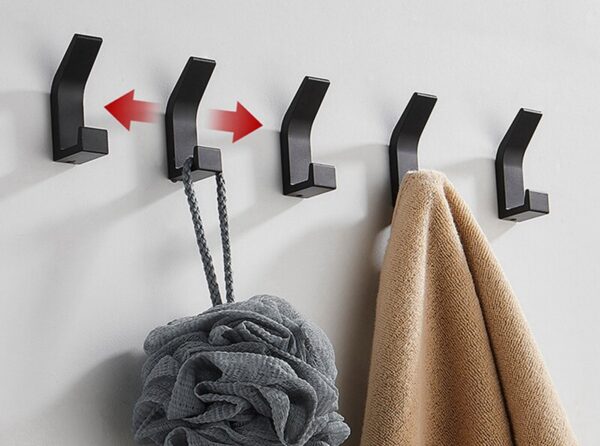 Maifey Porte-Manteau Mural 6 Crochets Pliants Noir Or - Support Salle De Bain Et Entrée Moderne