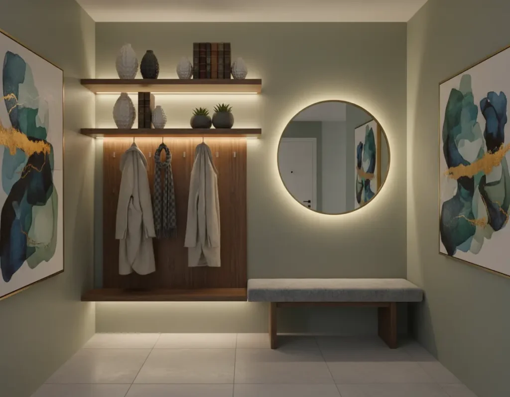 Porte-manteau décoré avec des crochets artistiques