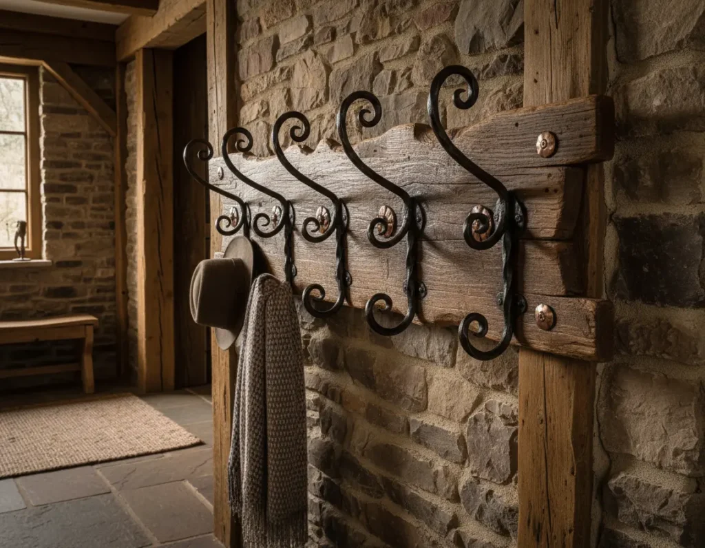 Porte-manteau en bois vintage